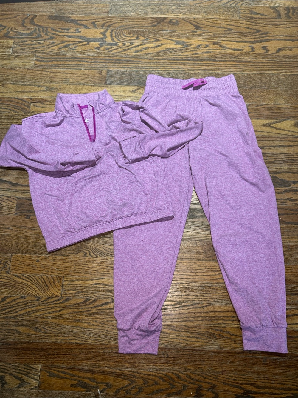 all in motion Heathered Pink Quarter-Zip Pullover & Jogger Pajama Set